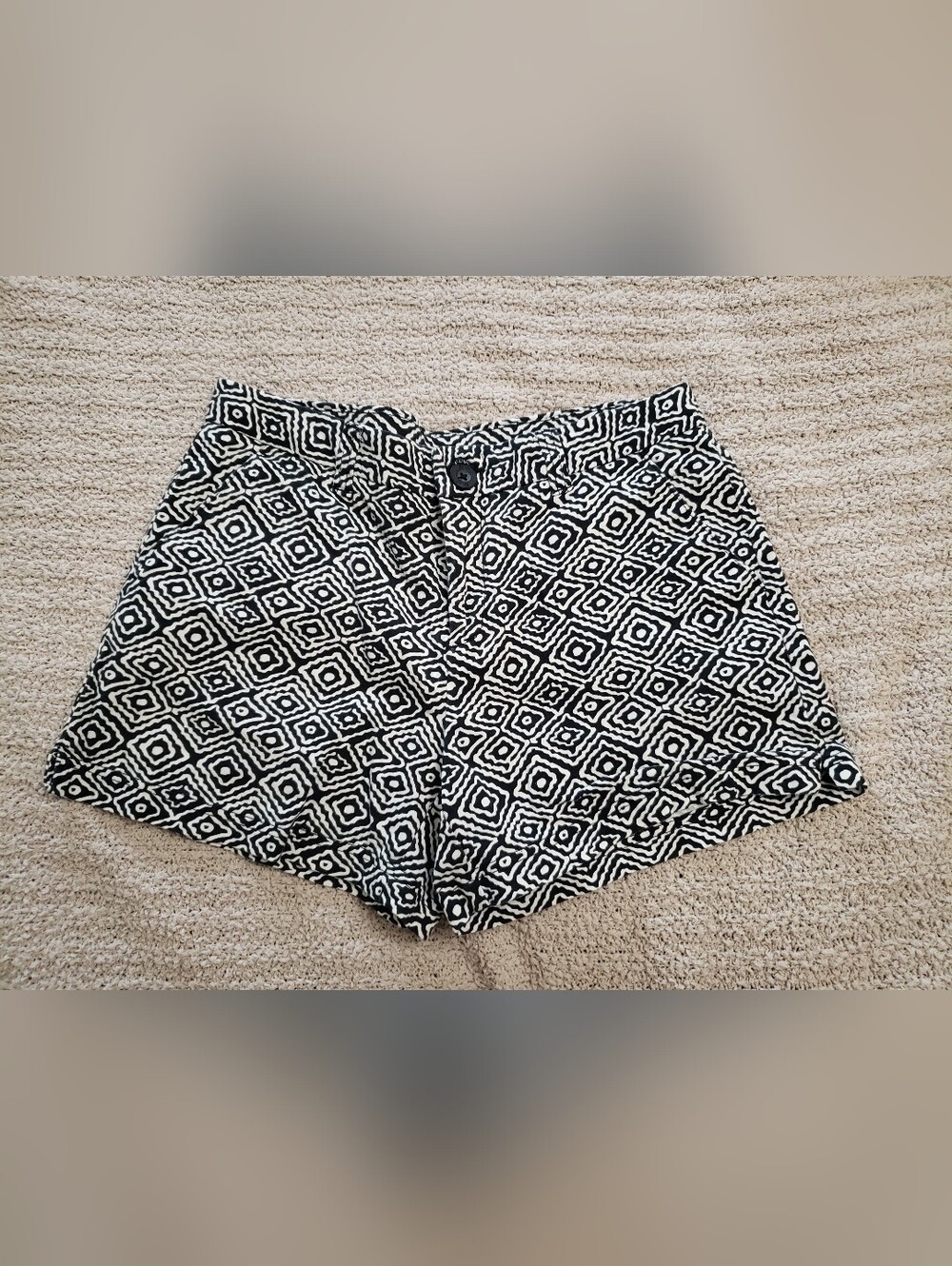 bcg Black and White Geometric Women’s Shorts